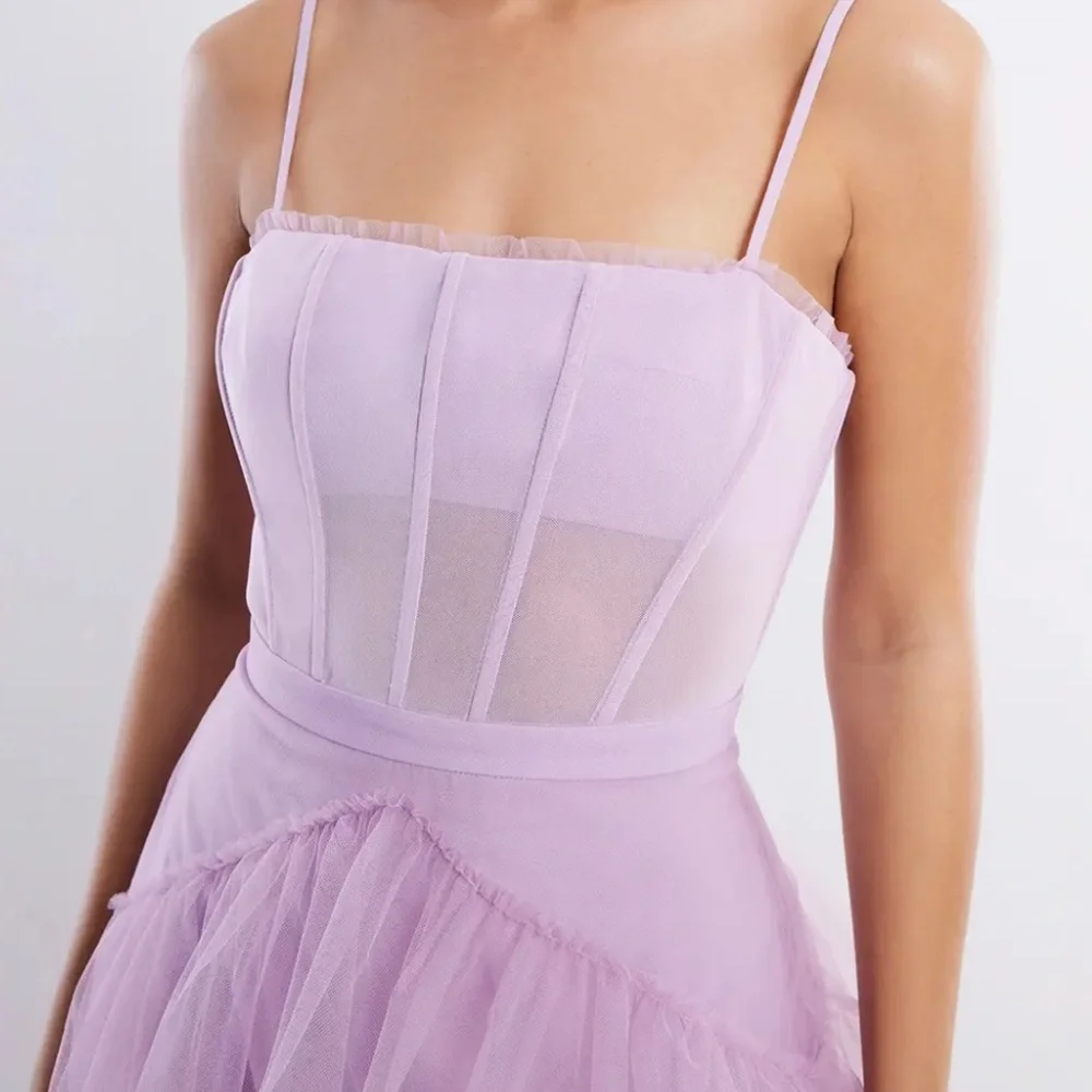 BCBGMaxAzria Tiered Tulle Evening Gown - Picture 4 of 8